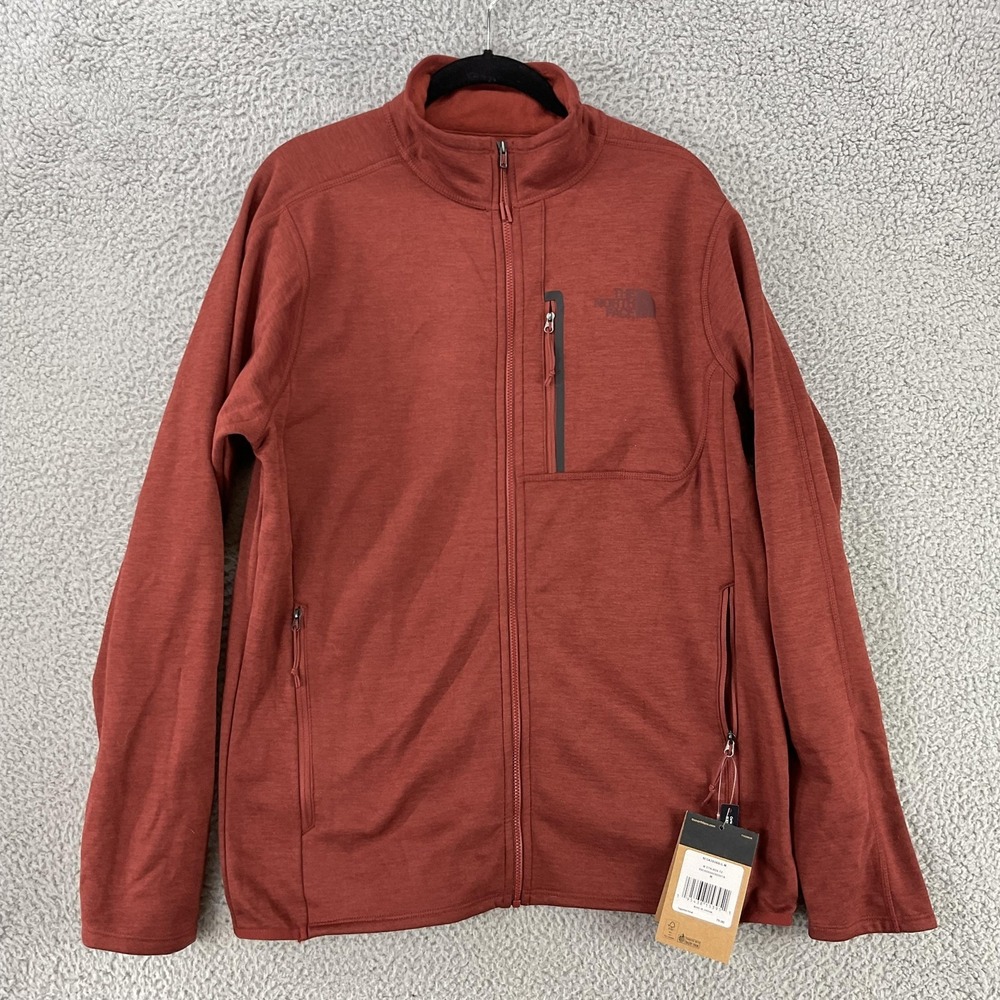 The North Face Jacket Mens Medium Red Canyonlands Fleece Full Zip Hiking Outdoor